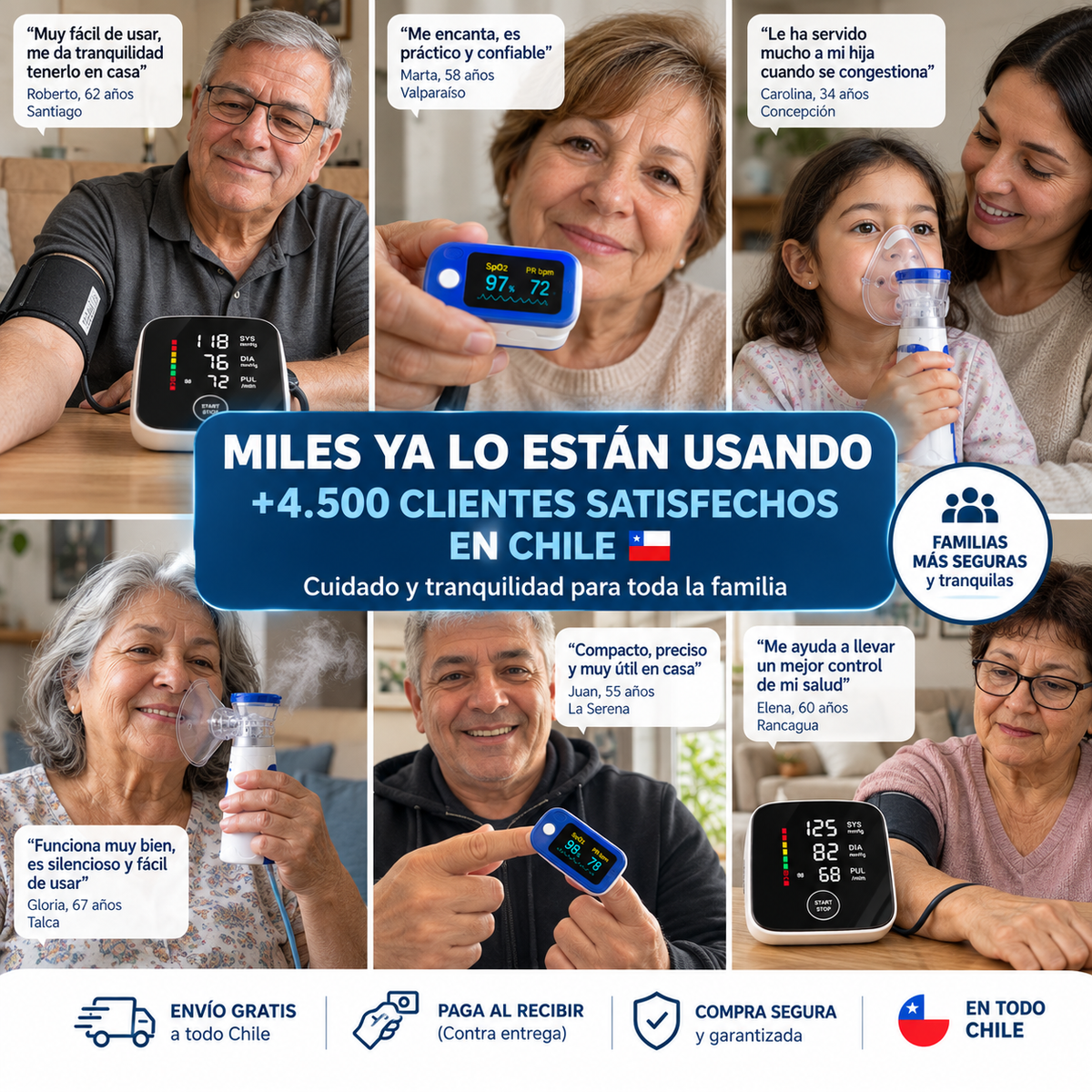 🏠 KIT SALUD EN CASA 3 EN 1™ - Tensiómetro + Oxímetro + Nebulizador