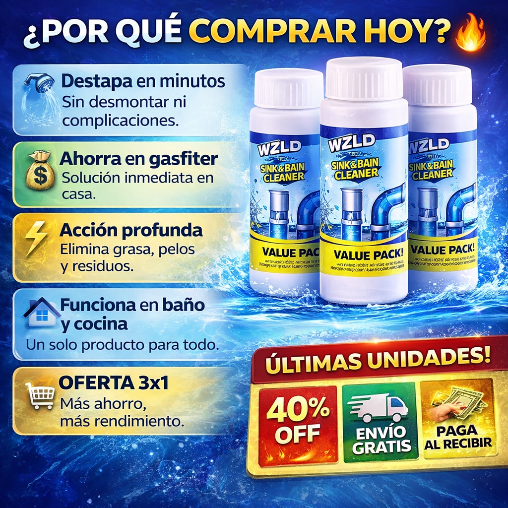 CañeríaPro® - Destapa Cañerías Express 3x1 (110gr c/u) + Envío Gratis✅
