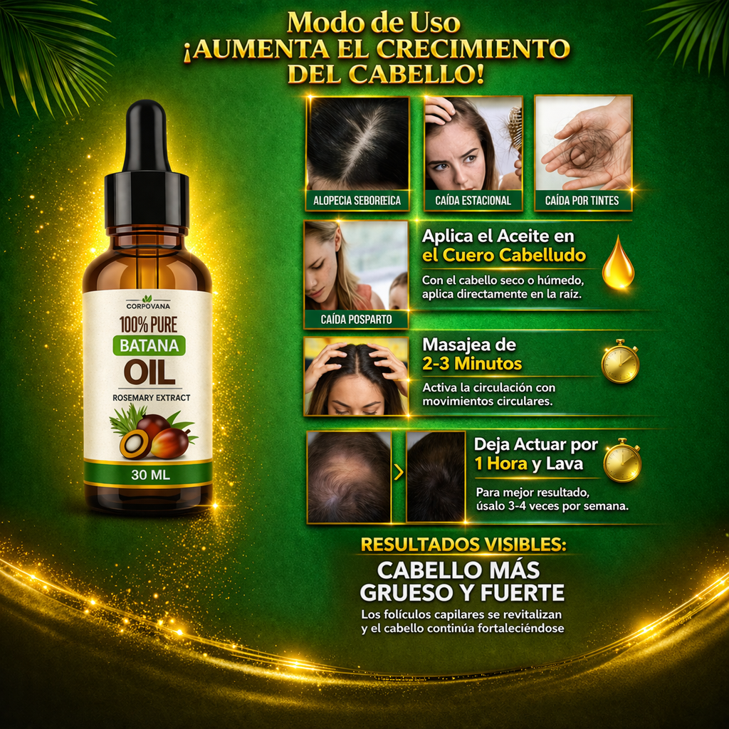 2X1 ACEITE DE BATANA - Hidratación y Crecimiento Cabello 30 ml