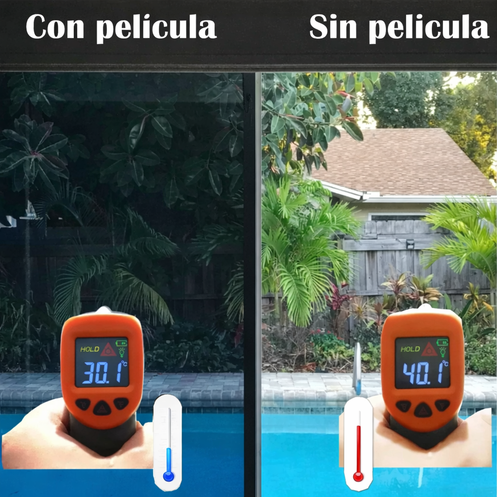 VINIL ANTI UV EFECTO ESPEJO - Tamaño 60 cm x 5 Metros