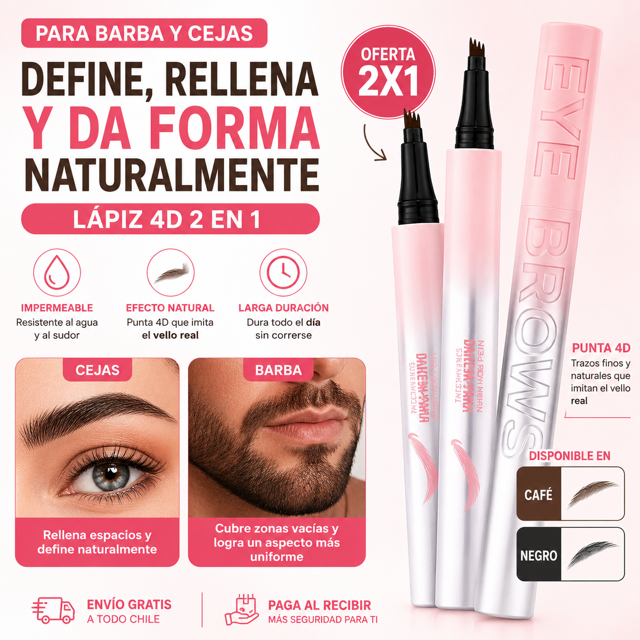 Pack 2x1 | Consigue barba y cejas perfectas y naturales en segundos