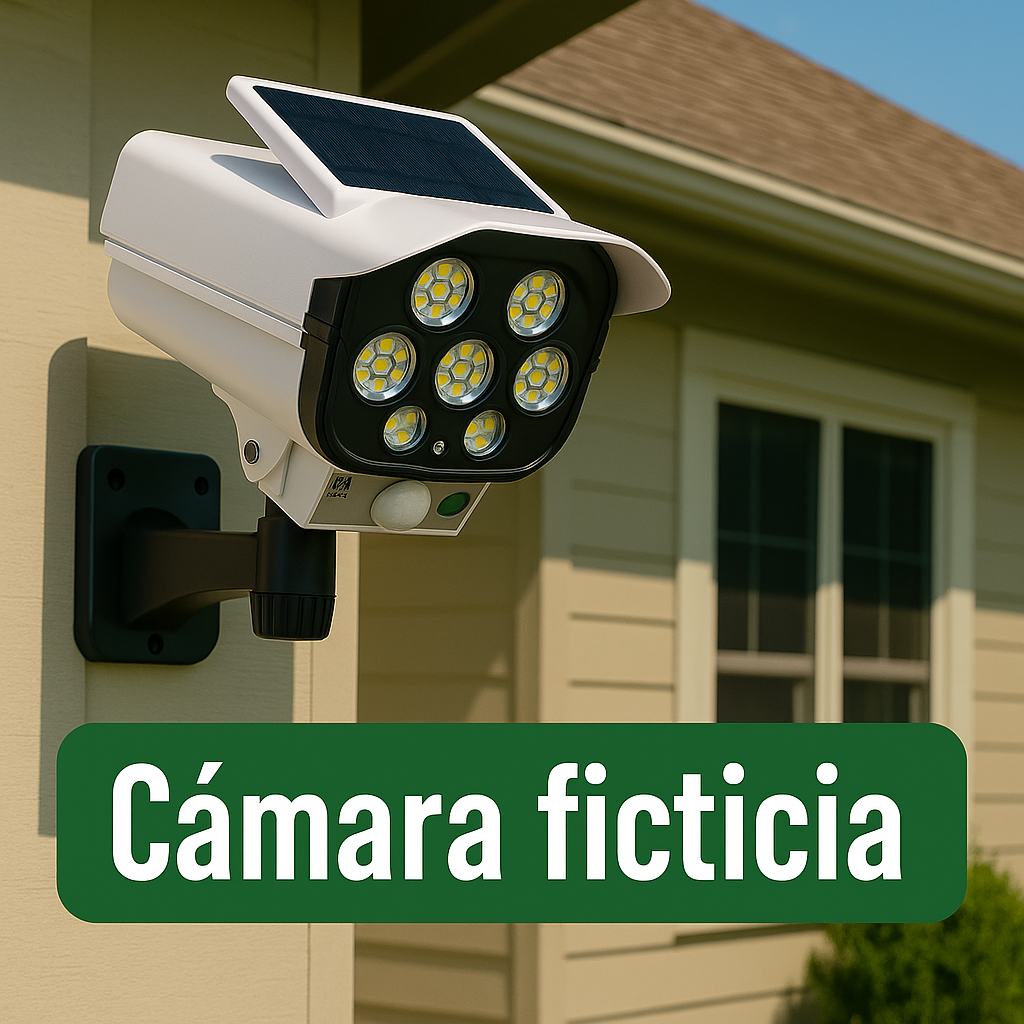 SIMULADOR CAMARA SEGURIDAD CON LUZ SOLAR - PROTEGE TU HOGAR🏡