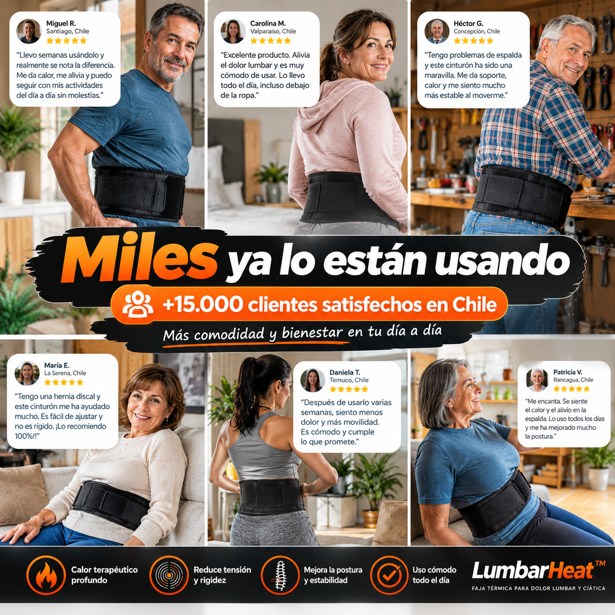 LumbarHeat™ - Faja Térmica para Dolor Lumbar y Ciática