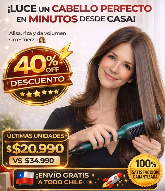 StyloPro™ 3 en 1 – Cepillo Alisador & Rizador