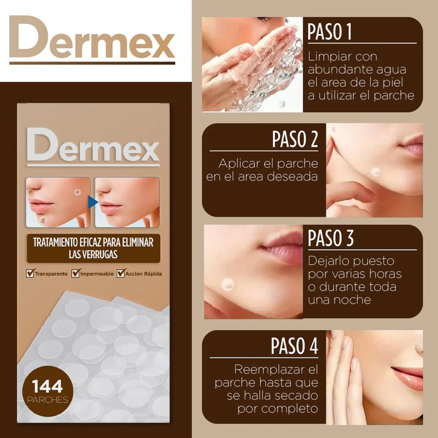 DERMEX™ - Parche para eliminar Lunares y Verrugas Fácil, Rápido y Sin Dolor Desde Casa (144 unidades )