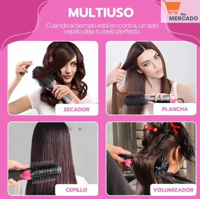 Cepillo Secador 3 en 1 - Seca, Moldea y Da Volumen en Minutos🌬️✨