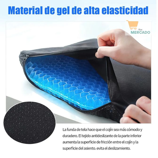 Cojín Terapéutico de Gel Flexible – Alivio inmediato – Siéntate cómodo durante horas
