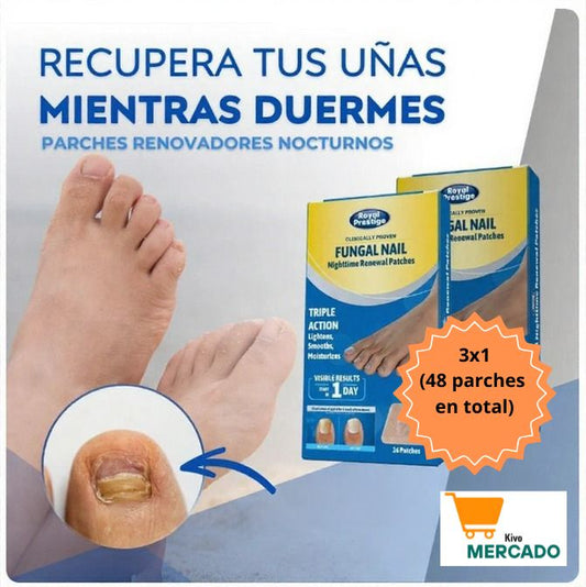 3 x 1 Parches para uñas - Elimina Hongos sin esfuerzo (48 parches en total)