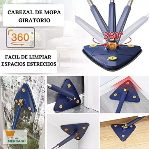 🪣🫧MOPA TRIANGULAR 360🫧🪣– 3 en 1: para Suelos, Ventanas, Azulejos y Esquinas