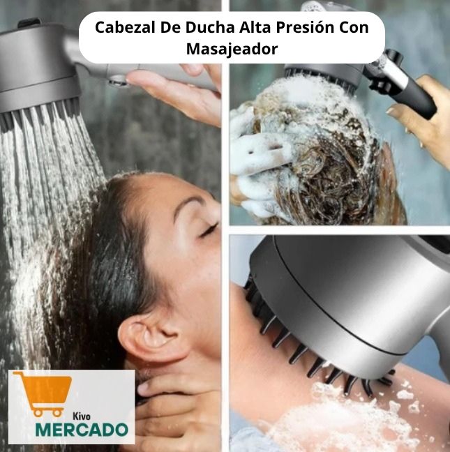 Cabezal De Ducha Alta Presión Con Masajeador