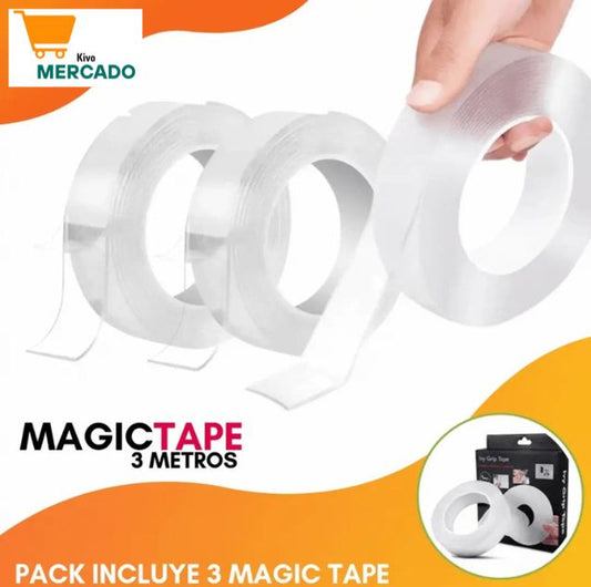 PROMO 3x1 Cinta Magic Tape -  Doble Faz Lavable Y Reutilizable✨☝️