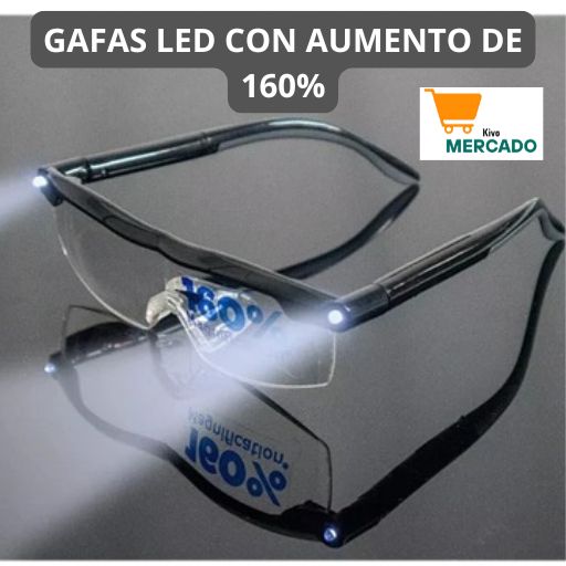 👓GAFAS LED CON AUMENTO DE 160%⚡✨