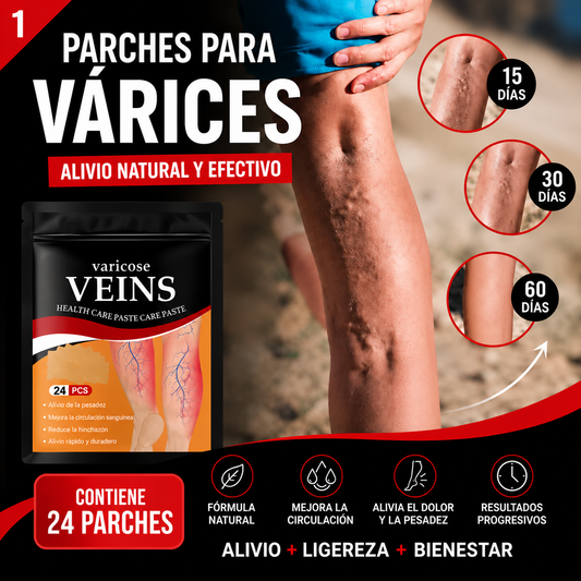 Pack 24 Parches Varices™ Alivio Diario, Sensación de Ligereza y Bienestar Desde la Primera Aplicación