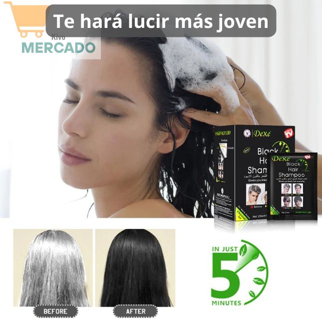 Shampoo Cubre Canas Dexe - Te hará lucir más joven + ENVÍO GRATIS 🧤🪮👩👨