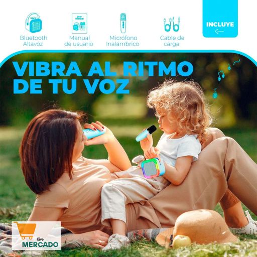 Micrófono Karaoke - Mini Altavoz LED🎤🎶👩‍🎤