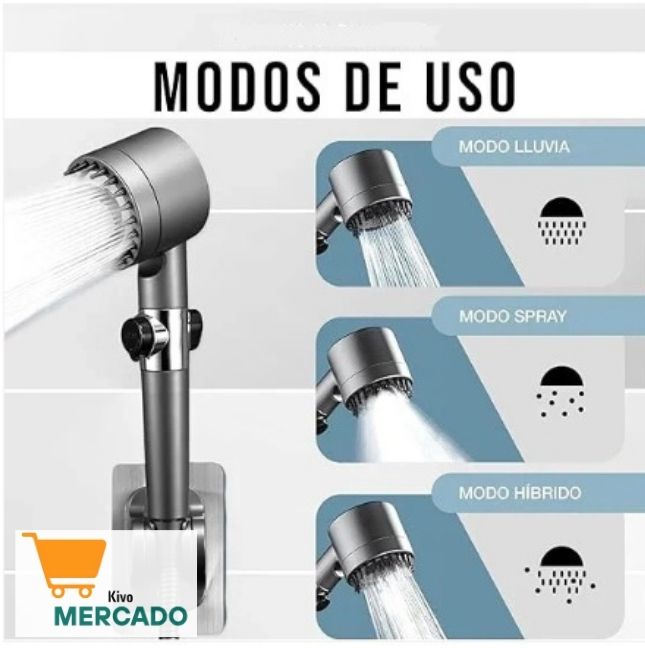 Cabezal De Ducha Alta Presión Con Masajeador
