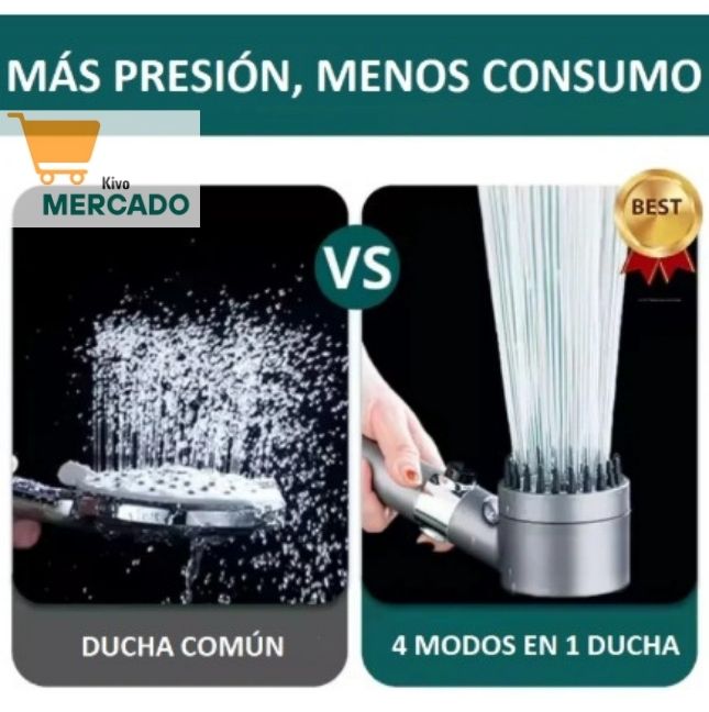 Cabezal De Ducha Alta Presión Con Masajeador