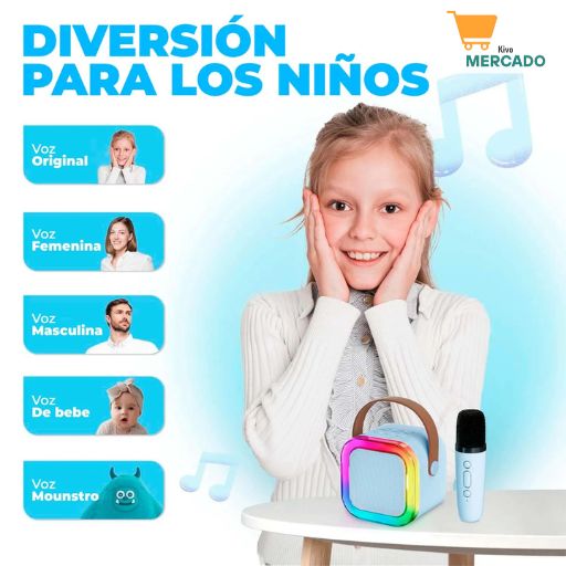 Micrófono Karaoke - Mini Altavoz LED🎤🎶👩‍🎤