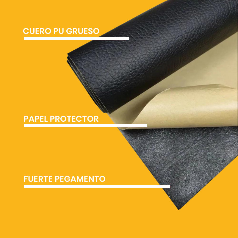CUERO ADHESHIVO - Restaura en segundos - (Stock color negro cafe y blanco 150 x 50 cm)