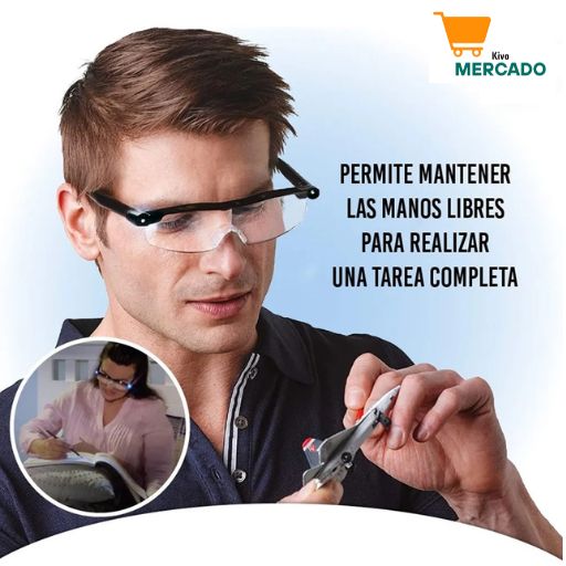 👓GAFAS LED CON AUMENTO DE 160%⚡✨