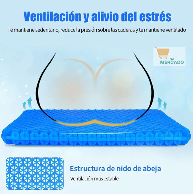 Cojín Terapéutico de Gel Flexible – Alivio inmediato – Siéntate cómodo durante horas