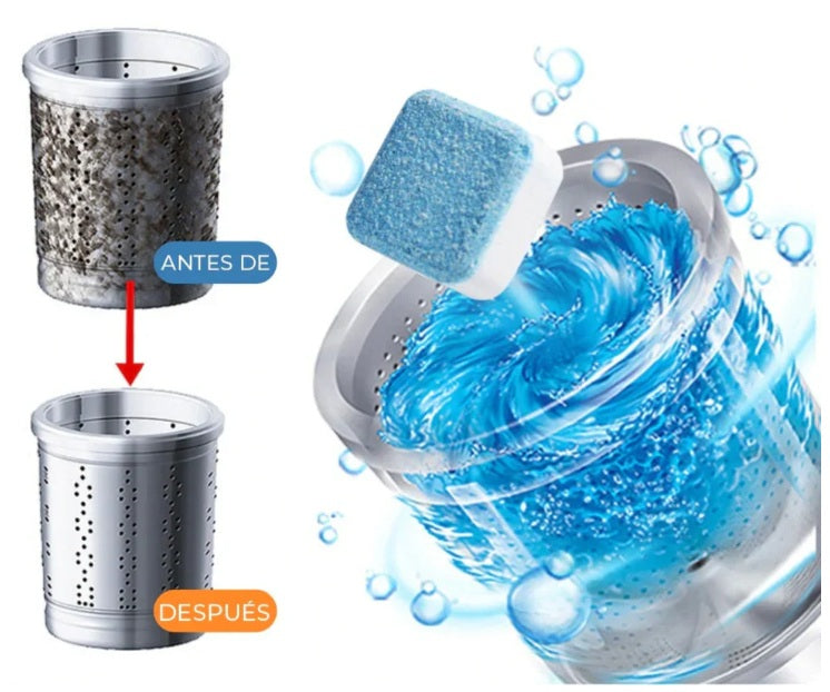 PACK 12 PASTILLAS LIMPIA LAVADORA - DEJA TU LAVADORA COMO NUEVA