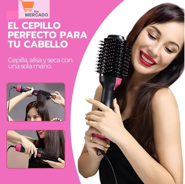 Cepillo Secador 3 en 1 - Seca, Moldea y Da Volumen en Minutos🌬️✨