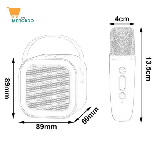 Micrófono Karaoke - Mini Altavoz LED🎤🎶👩‍🎤
