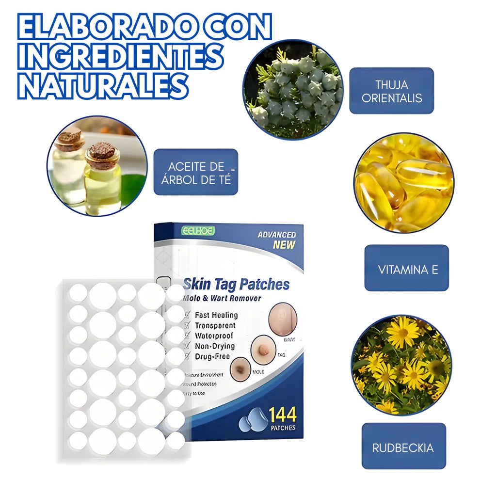 DermaClear™ - 144 Parches Eliminador de Verrugas y Lunares