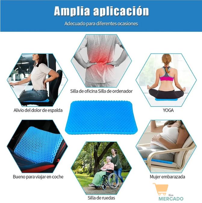 Cojín Terapéutico de Gel Flexible – Alivio inmediato – Siéntate cómodo durante horas