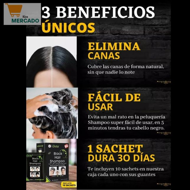 Shampoo Cubre Canas Dexe - Te hará lucir más joven + ENVÍO GRATIS 🧤🪮👩👨