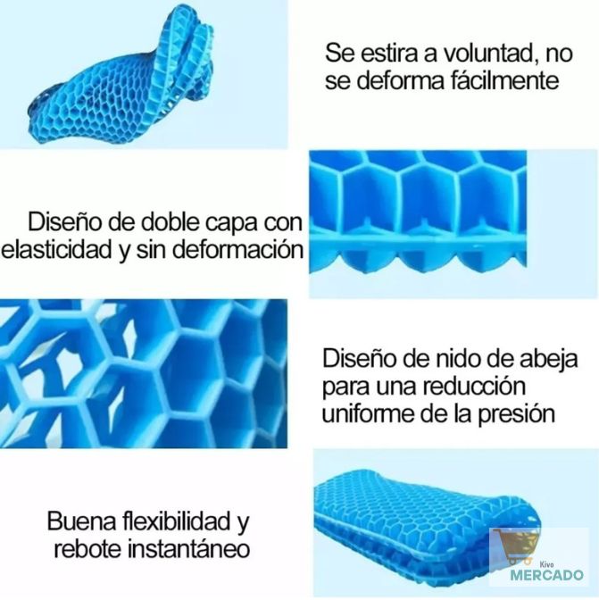 Cojín Terapéutico de Gel Flexible – Alivio inmediato – Siéntate cómodo durante horas