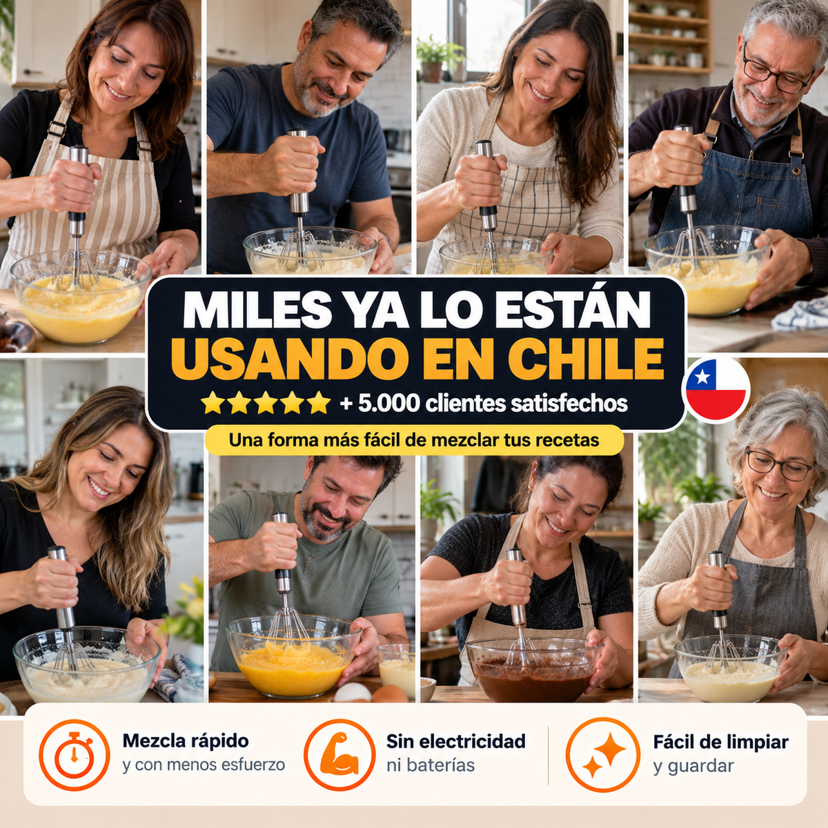 BATIDOR MANUAL INTELIGENTE - Mezcla más rápido, con menos esfuerzo y sin electricidad