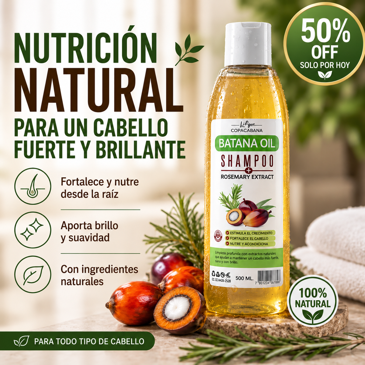 Shampoo de Batana Premium - Recupera Tu Cabello Más Fuerte, Brillante y Lleno de Vida