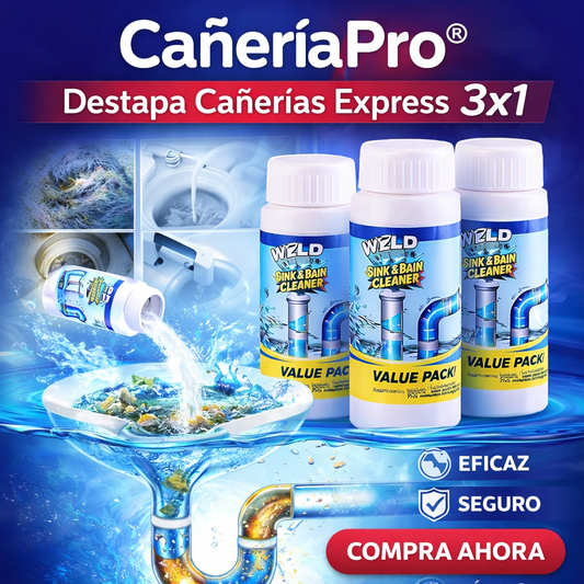 CañeríaPro® - Destapa Cañerías Express 3x1 (110gr c/u) + Envío Gratis✅