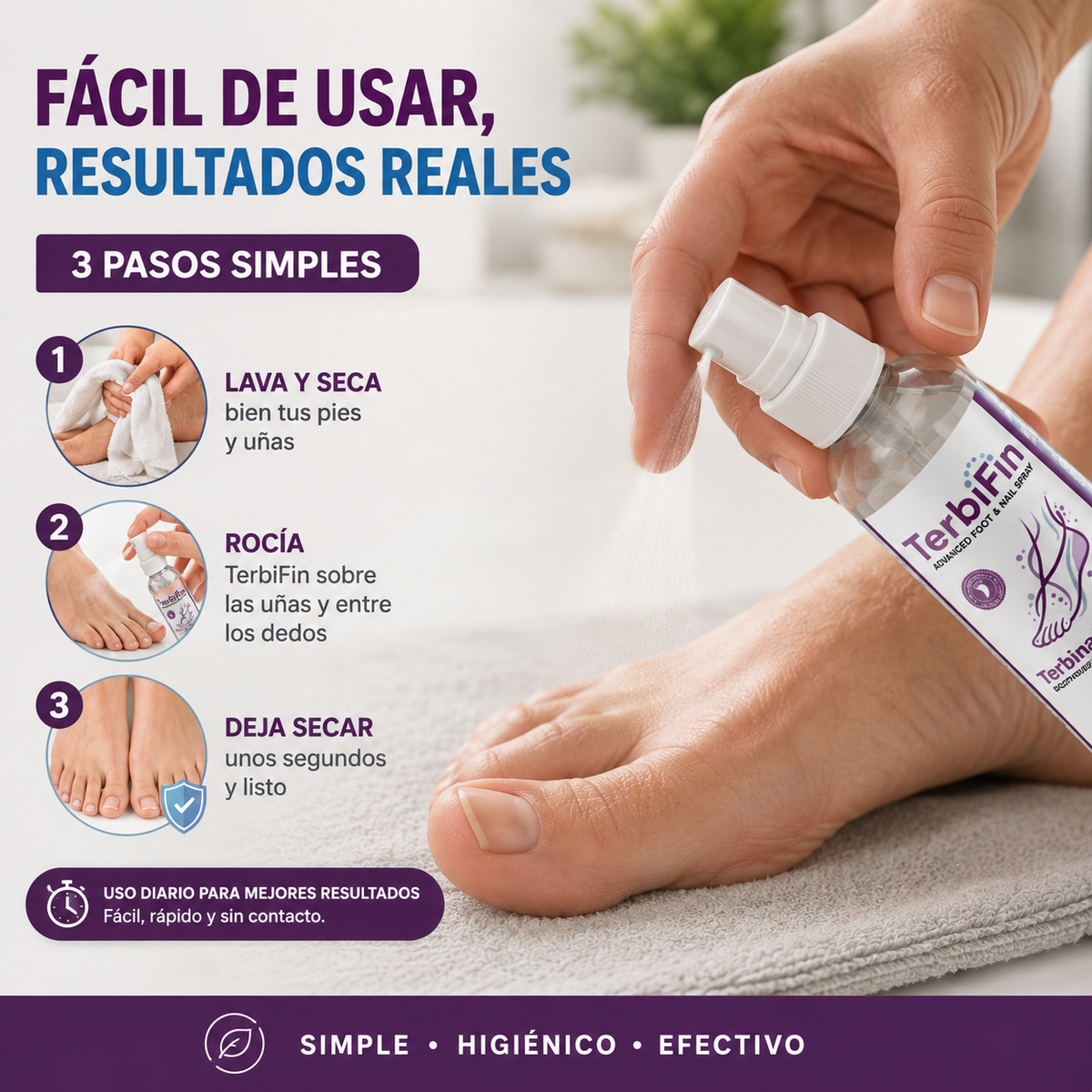 TerbiFin Spray 8% Anti-Hongos Pies y Uñas