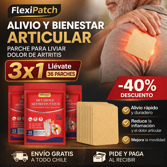 FlexiPatch – Llévate 3x1 (36 Parches) – Alivio y Bienestar Articular