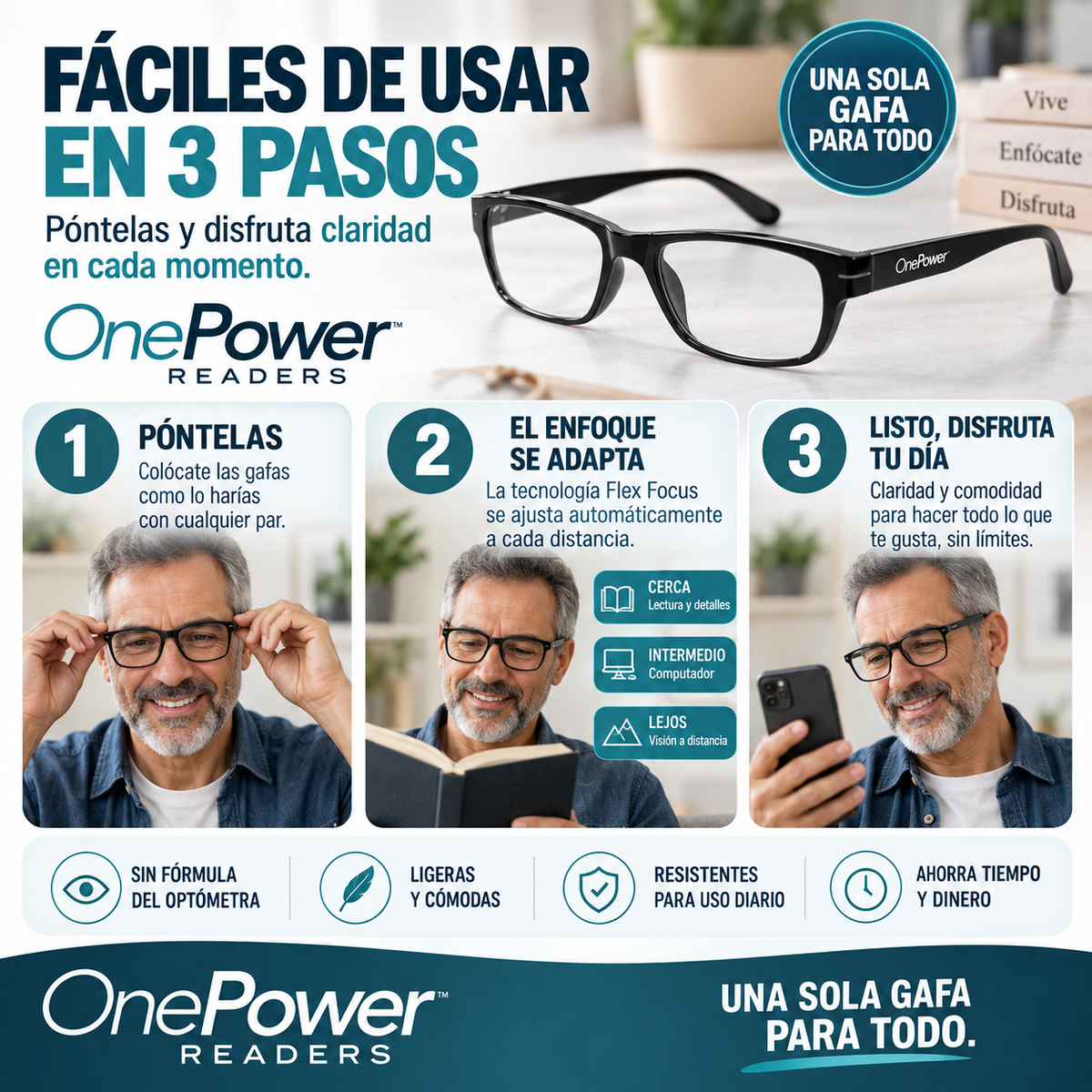 Lentes One Power ORIGINAL – Visión Clara y Descanso Visual al Instante