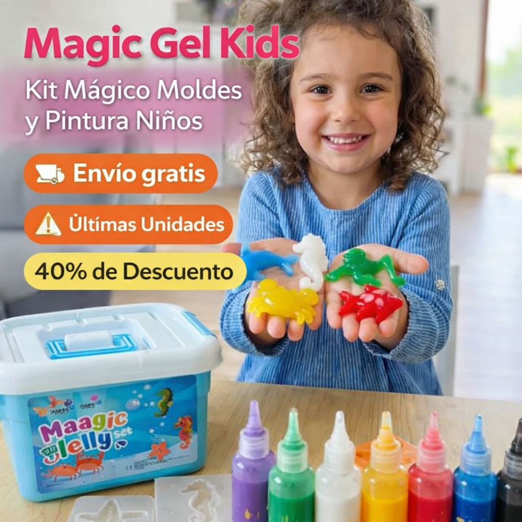 Magic Gel Kids - Kit Mágico Moldes y Pintura para Niños