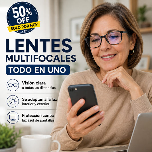 Lentes Multifocales 3 en 1™ – Lectura, Pantallas y Exterior