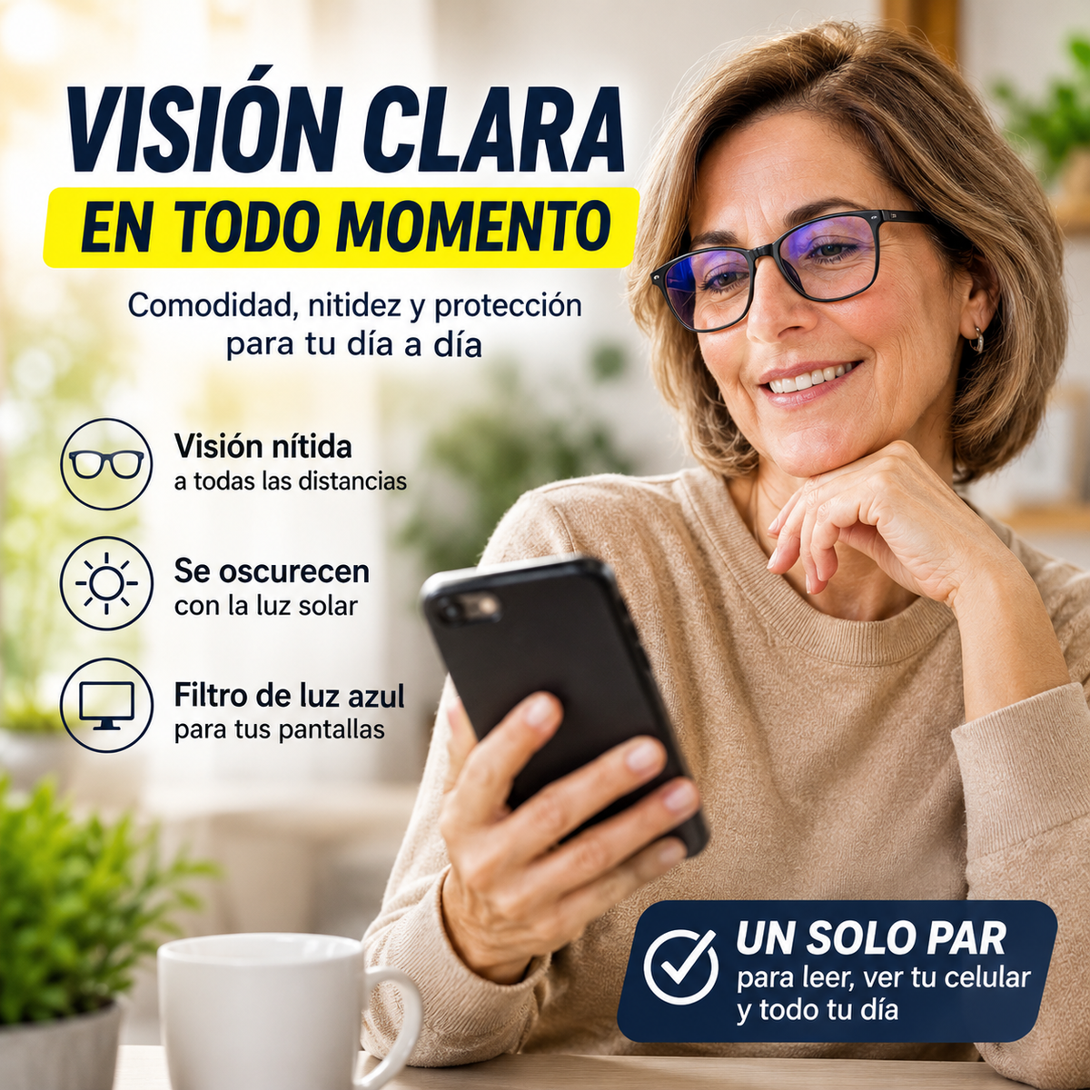 Lentes Multifocales 3 en 1™ – Lectura, Pantallas y Exterior