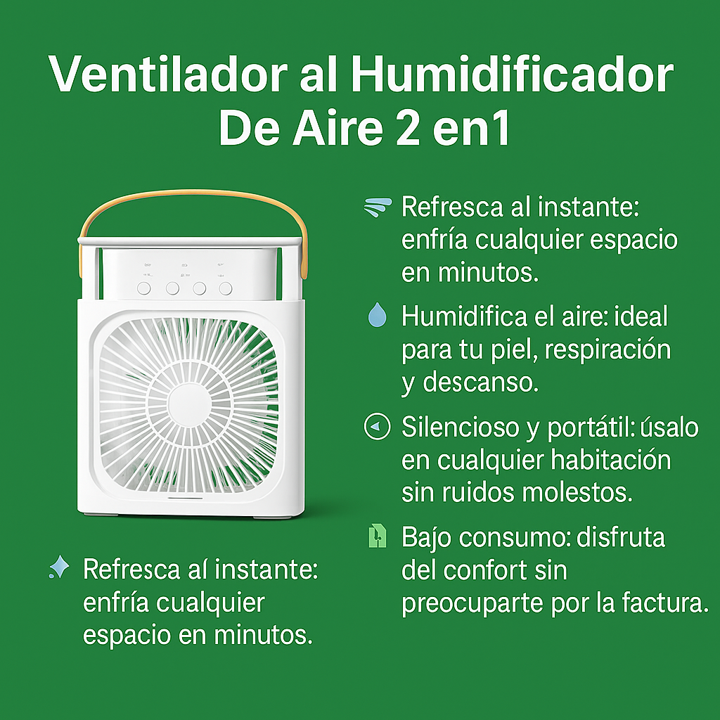 Ventilador Humidificador De Aire  2 en 1