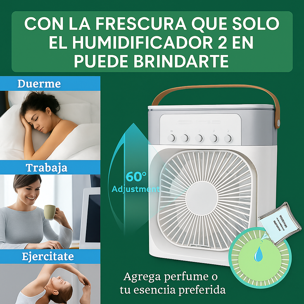 Ventilador Humidificador De Aire  2 en 1
