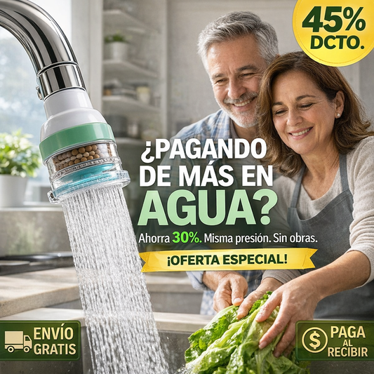 2x1 Aireador Purificador Grifo – Ahorra 30% Agua – Sin Salpicaduras ni Desperdicio– Agua Más Limpia + Ahorro Garantizado 💧