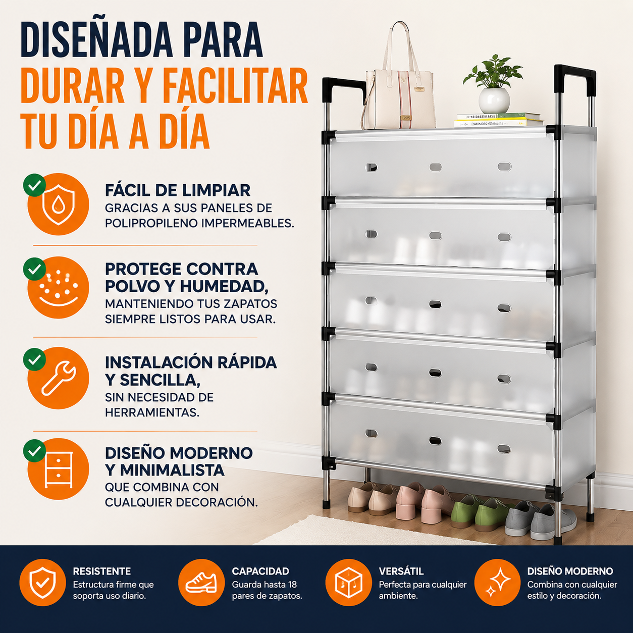 OrdenMax™ – Zapatera Premium 6 Niveles