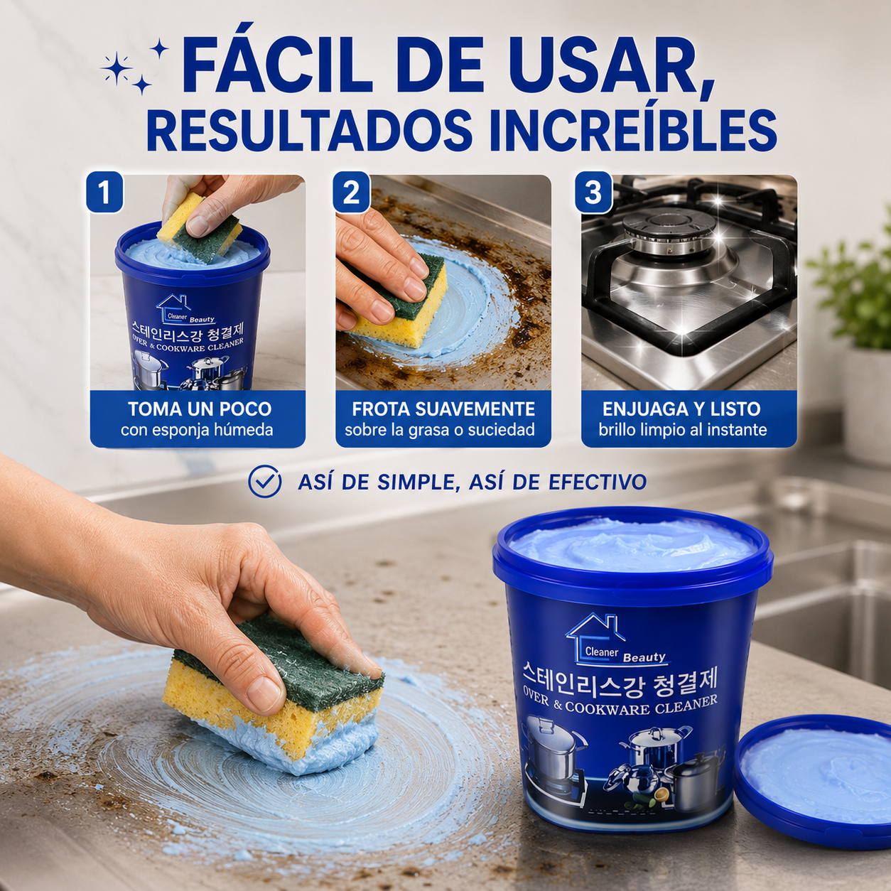 BrillaFácil™ – Pasta Mágica Antigrasa 3 en 1