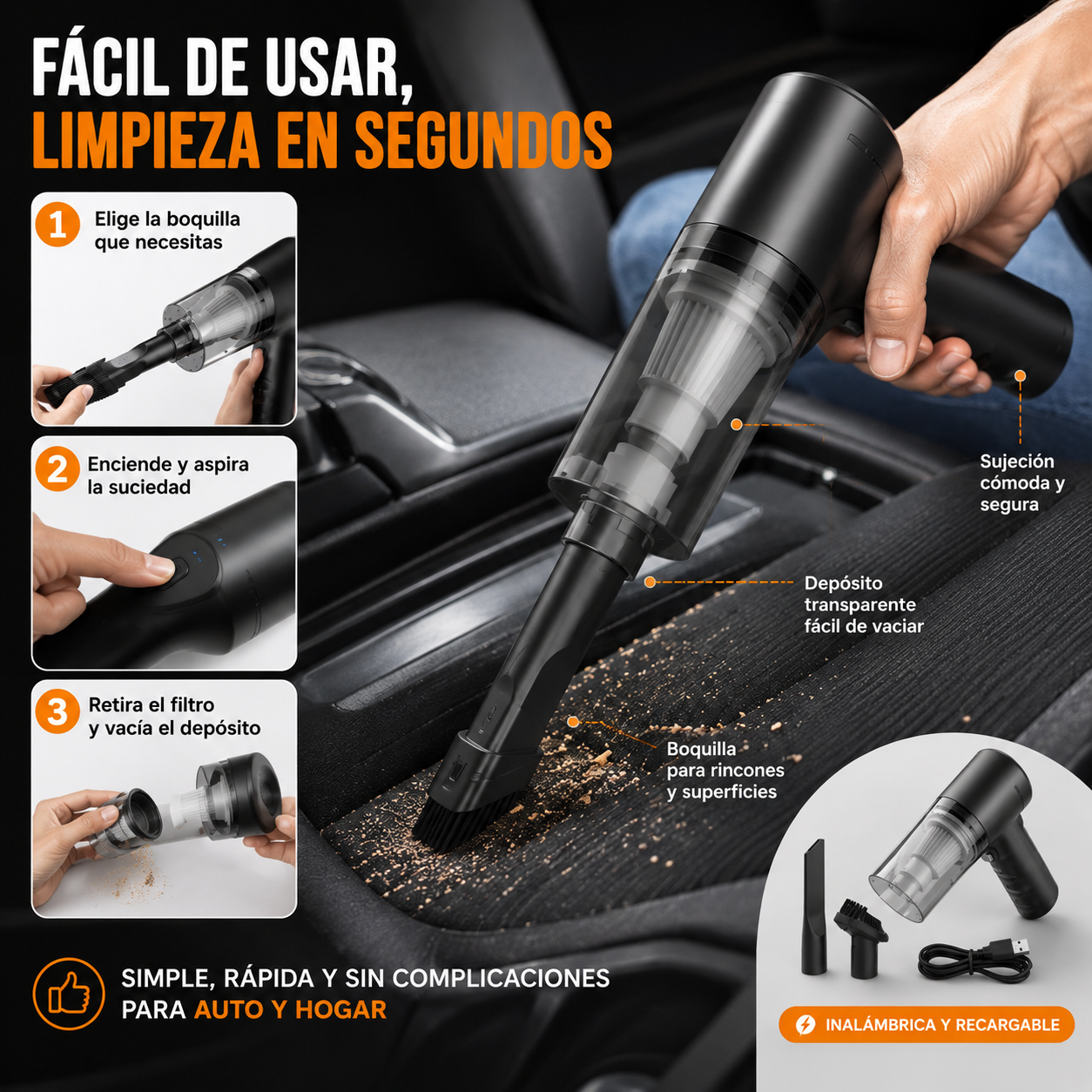TurboVac Pro™ – Potencia de limpieza donde la necesites