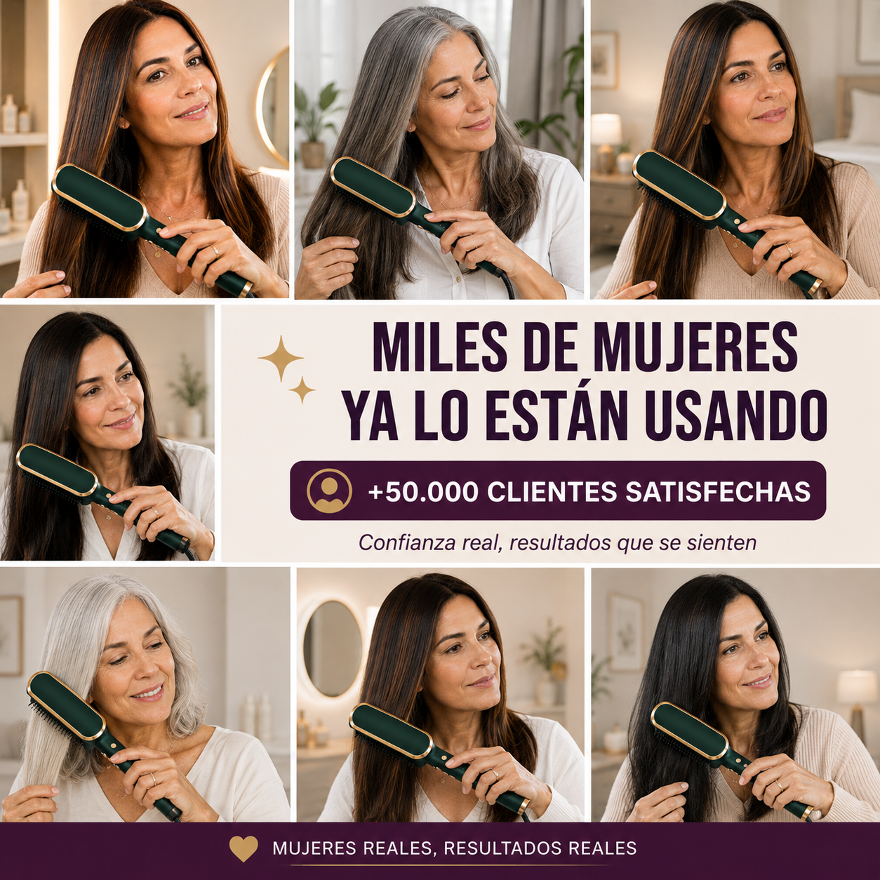 LISSÉA® | Cepillo 4 en 1 Alisador y Rizador