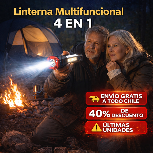 Linterna Multifuncional 4 En 1 Recargable🔦