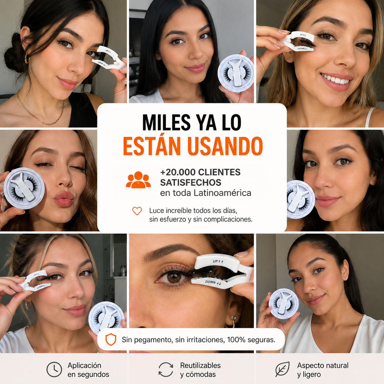 Kit de Pestañas Magnéticas - Volumen Intenso con Aplicador